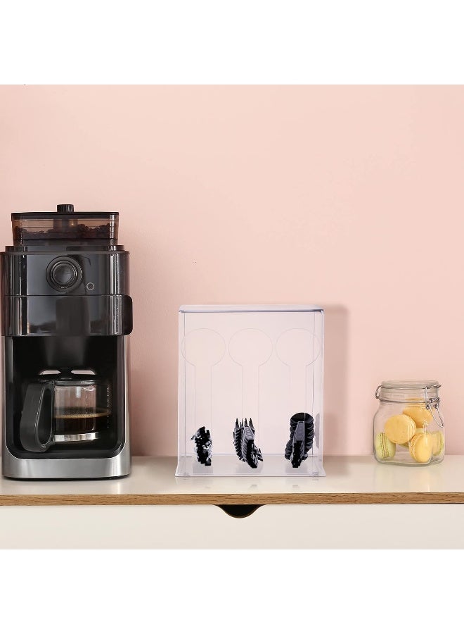 TPGP 2 Pcs Acrylic Utensil Dispenser Plastic Cutlery Organizer 3 Compartments Clear Utensil Holder Flatware Silverware Caddy Cutlery Storage for Restaurant Kitchen Countertop Party Knife Spoon Fork - Image 3