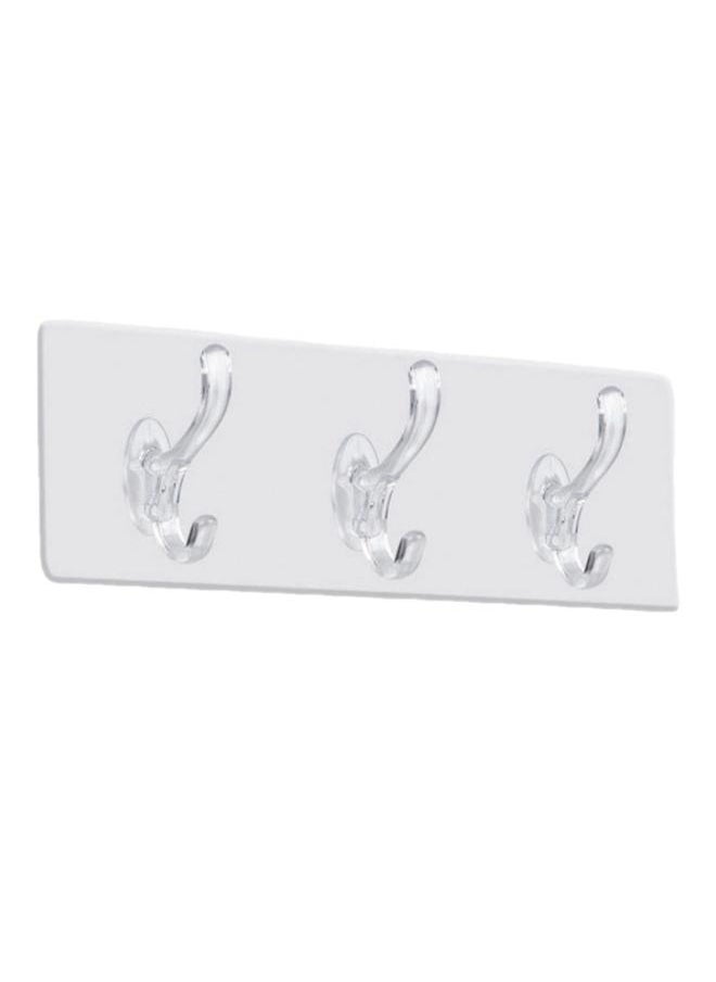 Wall Mounted Coat Rack PVC Strong Stable Multifunctional Simple Wall Hanger with 3 Hooks for Clothes Hats