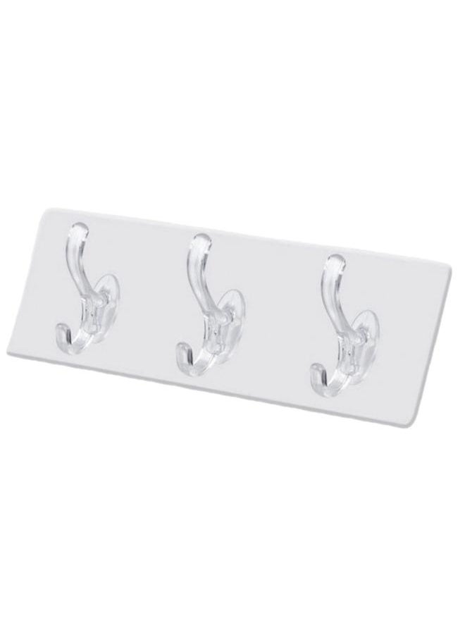 Wall Mounted Coat Rack PVC Strong Stable Multifunctional Simple Wall Hanger with 3 Hooks for Clothes Hats