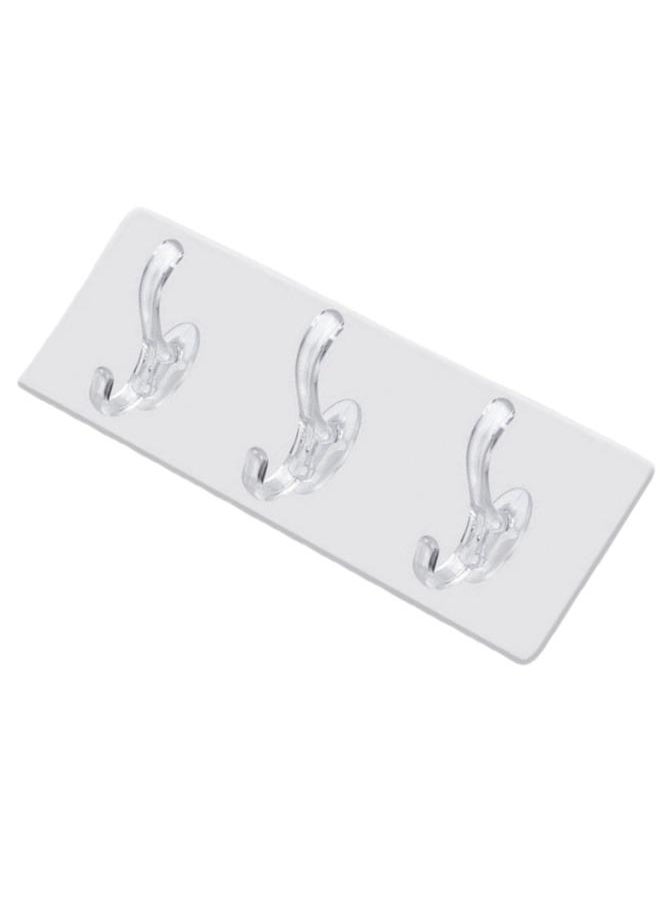 Wall Mounted Coat Rack PVC Strong Stable Multifunctional Simple Wall Hanger with 3 Hooks for Clothes Hats