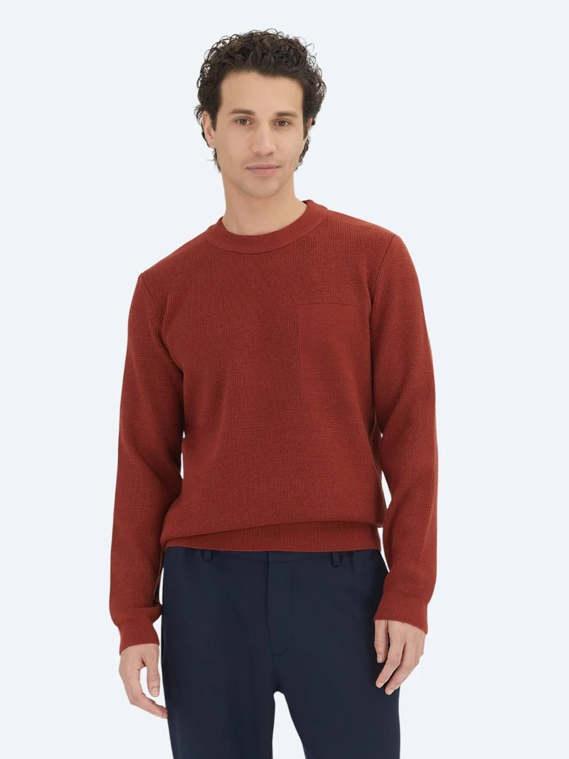 Kip Tile Red Knitwear Sweatshirt