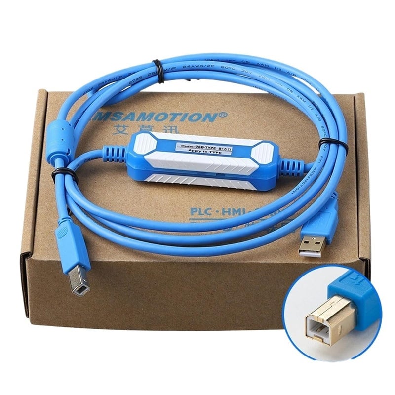 Tongtai/Weikong/Delta/Bulk Xinjie Display Control Touch Screen USB to Square Port Programming Cable Download Cable(Diamond Blue) - Image 1