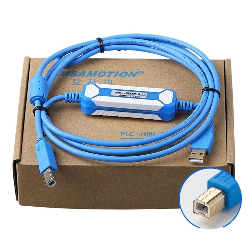 Tongtai/Weikong/Delta/Bulk Xinjie Display Control Touch Screen USB to Square Port Programming Cable Download Cable(Diamond Blue) - Image 2