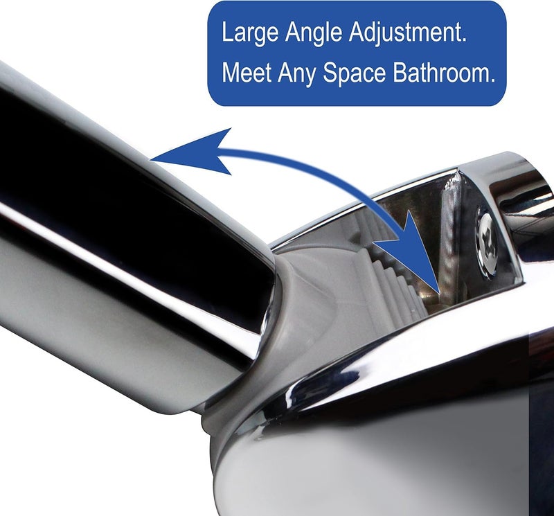 Wall Mounted Shower Holder for Handheld Shower Head, Height Adjustable Shower Holder - Large Angle Adjustable to Meet Any Bathroom - Chrome - Image 2