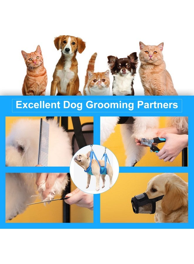 Mypin Dog Grooming Hammock, Pet Grooming Harness for Dogs&Cats, Multi Hammock Restraint Bag with Adjustable Grooming Loop/Stainless D-Hooks/Nail Clippers/Trimmer/Nail File for Pet Nail Trimming, Care (S)  - Image 2