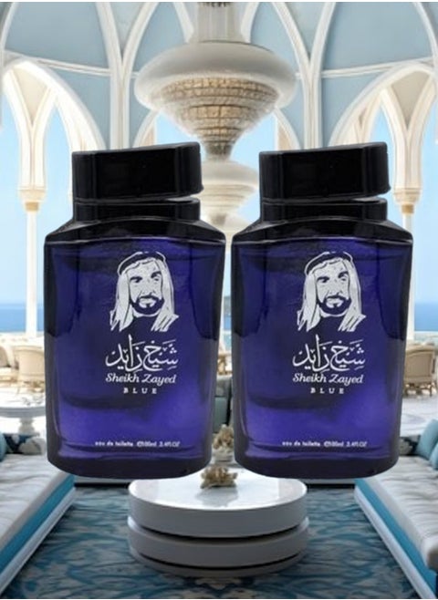 2 قطع عطر الشيخ زايد الأزرق 100 مل