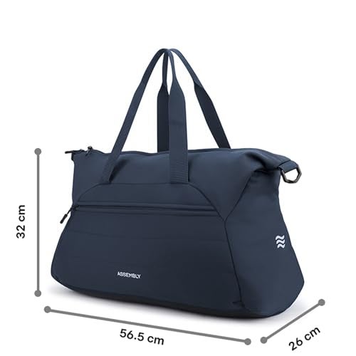 THE ASSEMBLY Assembly Premium Duffle Bag for Men and Women | Large Weekender Bag (45 Liters) | with Attachable Shoulder Strap Cabin Bag | Blue | Float - Image 5