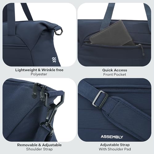 THE ASSEMBLY Assembly Premium Duffle Bag for Men and Women | Large Weekender Bag (45 Liters) | with Attachable Shoulder Strap Cabin Bag | Blue | Float - Image 3
