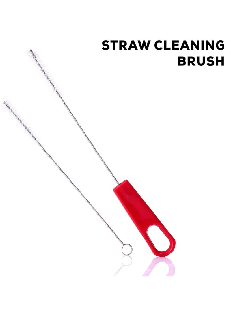 BAYBEE - Baybee Baby Straw Cleaning Brush Set Combo Cleaner Set Of 2-Pieces Rotation 360 Degrees|Bottle Cleaning Brush Set - Red - Image 1