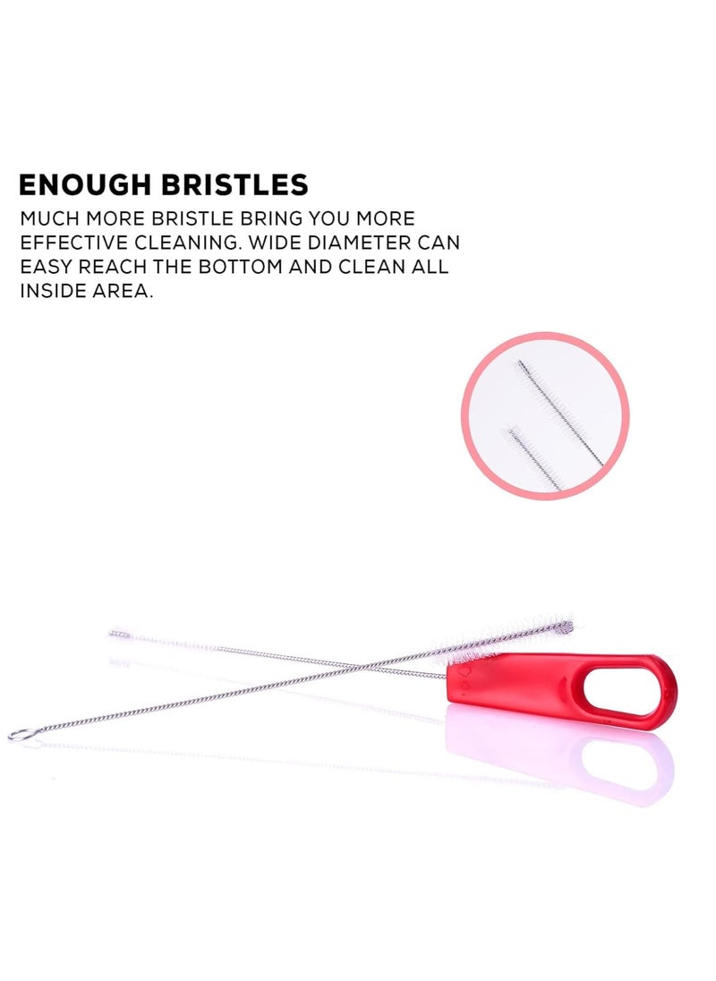 BAYBEE - Baybee Baby Straw Cleaning Brush Set Combo Cleaner Set Of 2-Pieces Rotation 360 Degrees|Bottle Cleaning Brush Set - Red - Image 1