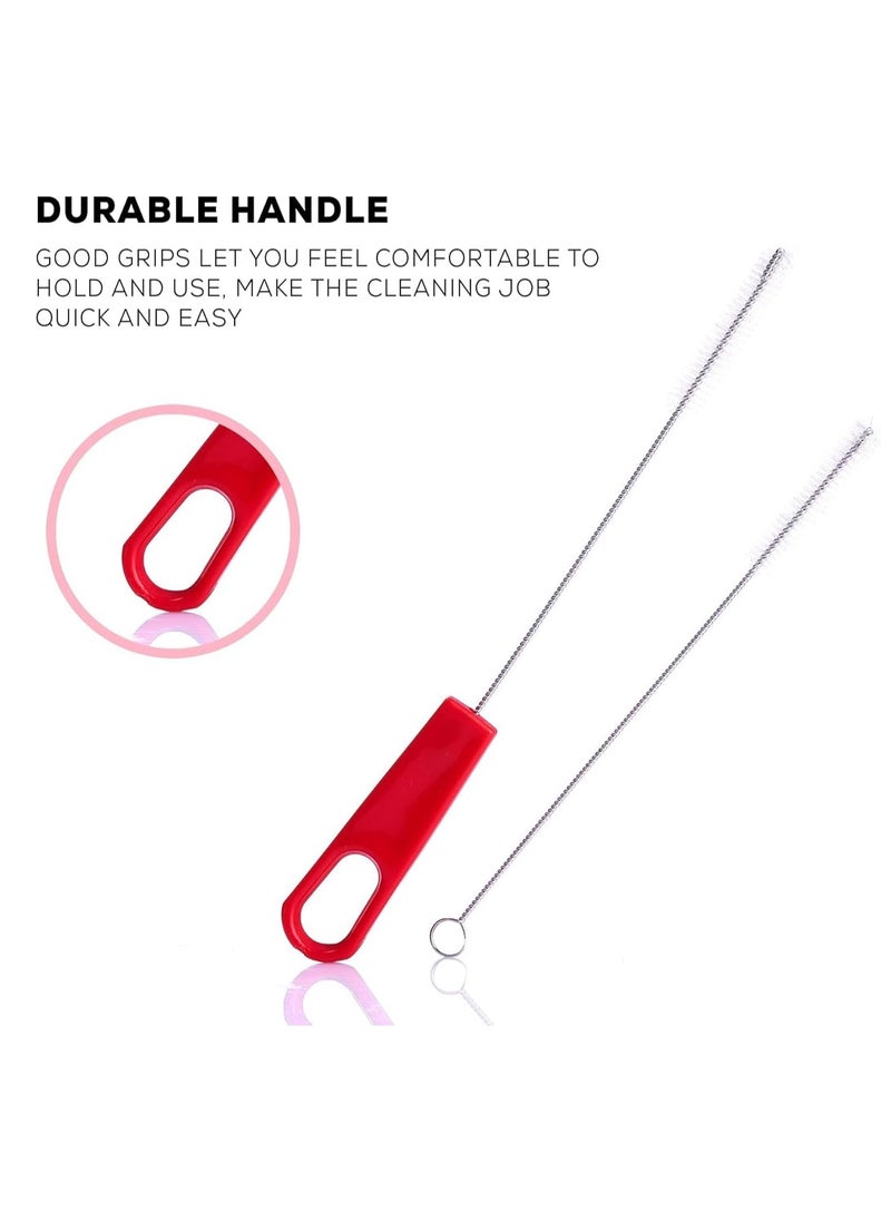 BAYBEE - Baybee Baby Straw Cleaning Brush Set Combo Cleaner Set Of 2-Pieces Rotation 360 Degrees|Bottle Cleaning Brush Set - Red - Image 1