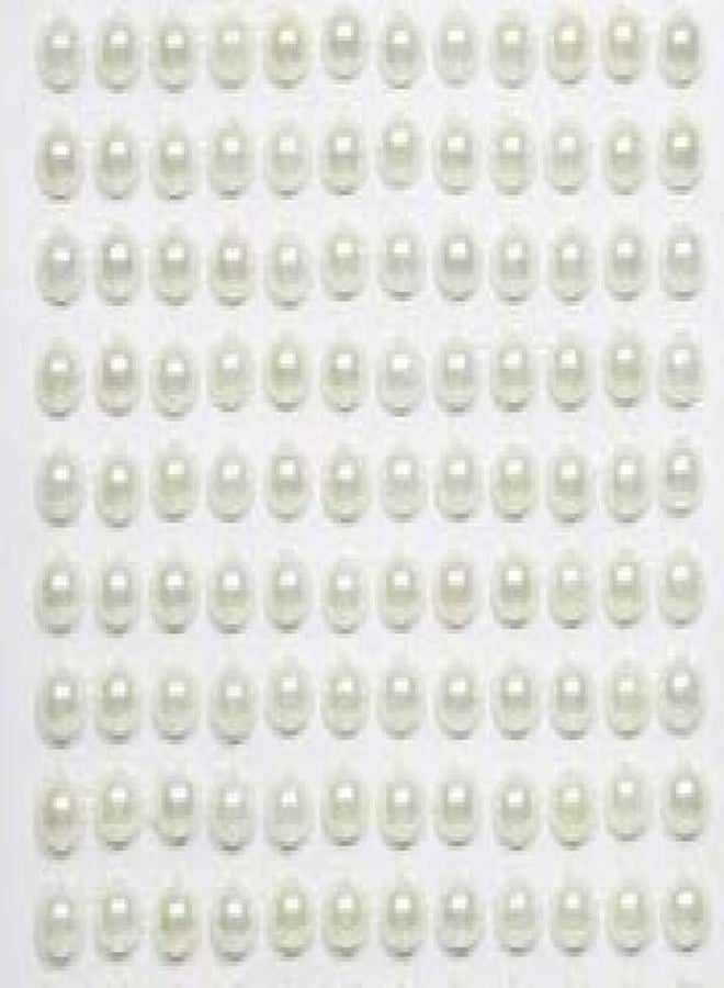 KRYTONE� White Pearl 7 Mm Diameter Crystal Bead Reusable Self-Adhesive Sticker Sheet (Set of 3 Sheets) - Image 2