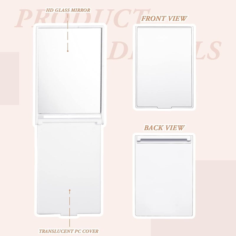 KASTWAVE 16 Pcs Small Folding Makeup Mirror (2×3×0.2''), White Portable Stand-Up Vanity Mirror, Compact Travel Mirror for Women – Bulk for Home/Hotel/Salon - Image 3
