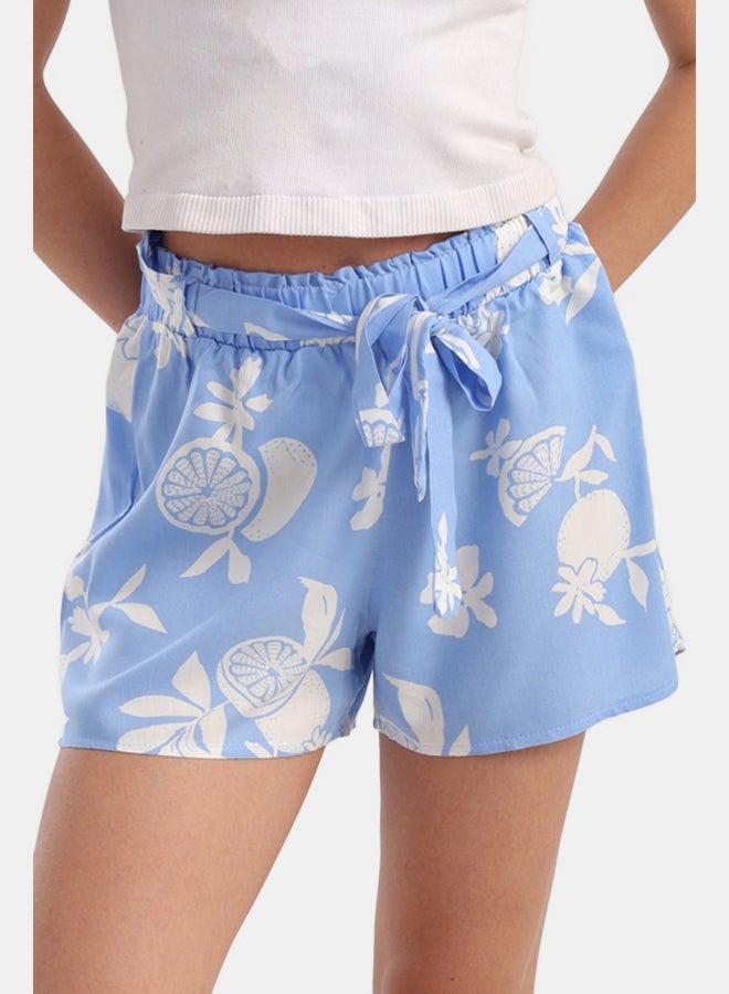Carina Blue Viscose Pyjama Shorts  - Image 1