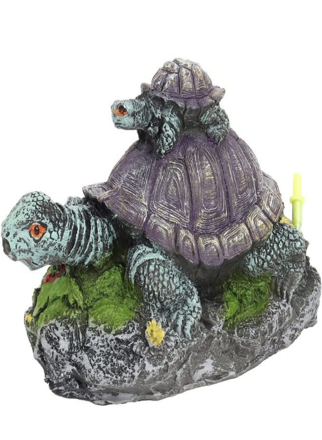 Mistletoe® Resin Artificial Tortoise Turtle Aquarium Decoration | Desolate Tower Design Decor for Above 2ft Fish Tanks - Image 5