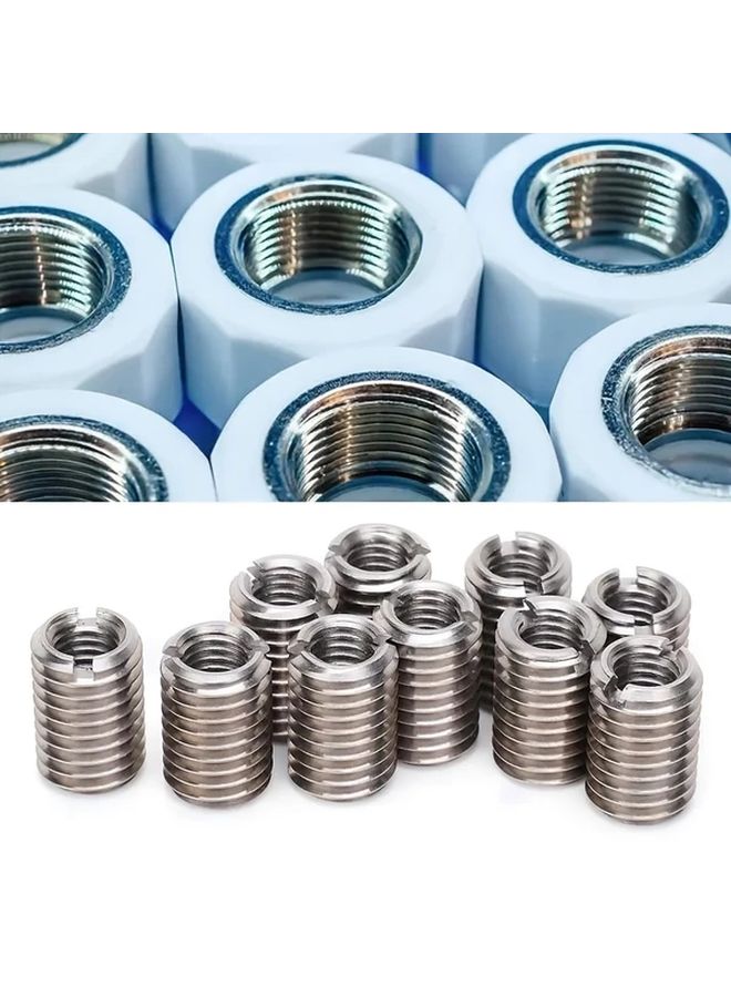 12pcs M6 M8 Threaded Inserts 15mm Stainless Steel Internal External Slot Fasteners - Image 1