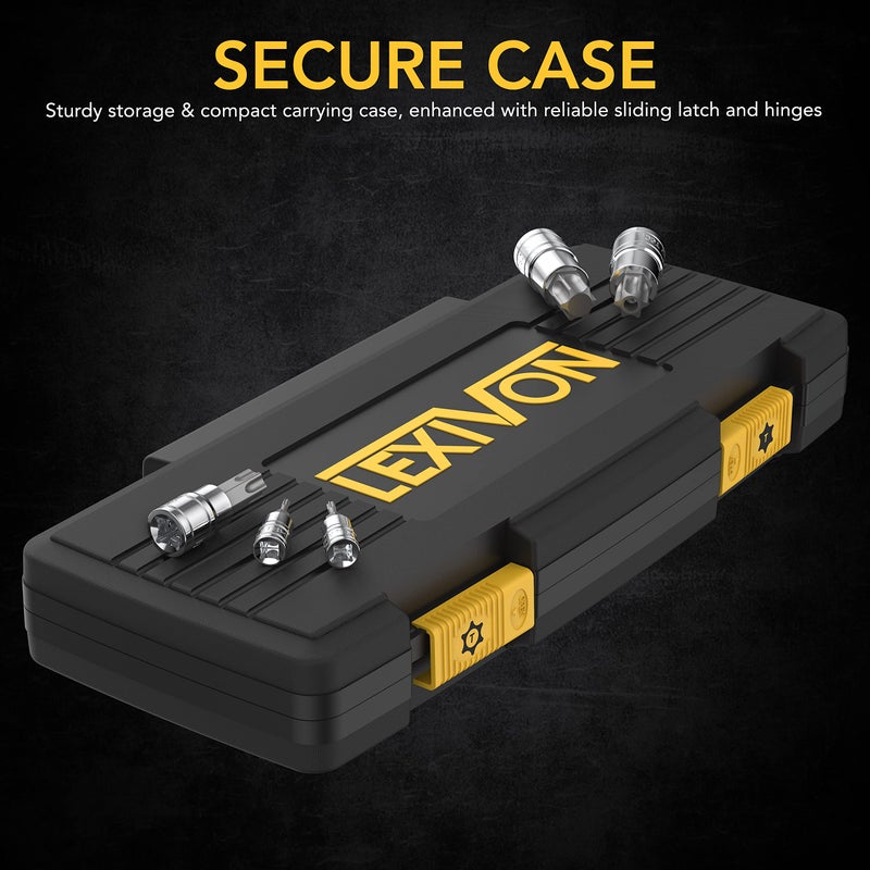 LEXIVON Master TORX Bit Socket Set, Premium S2 Alloy Steel | Complete 34-Piece, Solid Star & Tamper Proof T6 ~ T70 | Enhanced Storage Case (LX-149) - Image 3