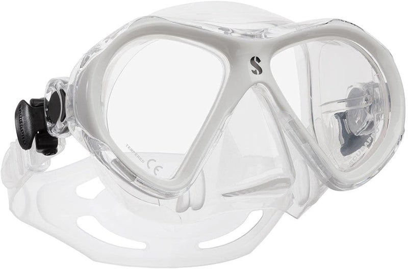 Scubapro SCUBAPRO Spectra Mini Scuba Mask with Ultra Clear Dual Lens and EZ Equalize Nose Pocket for Small Divers ClearBlue - Image 4
