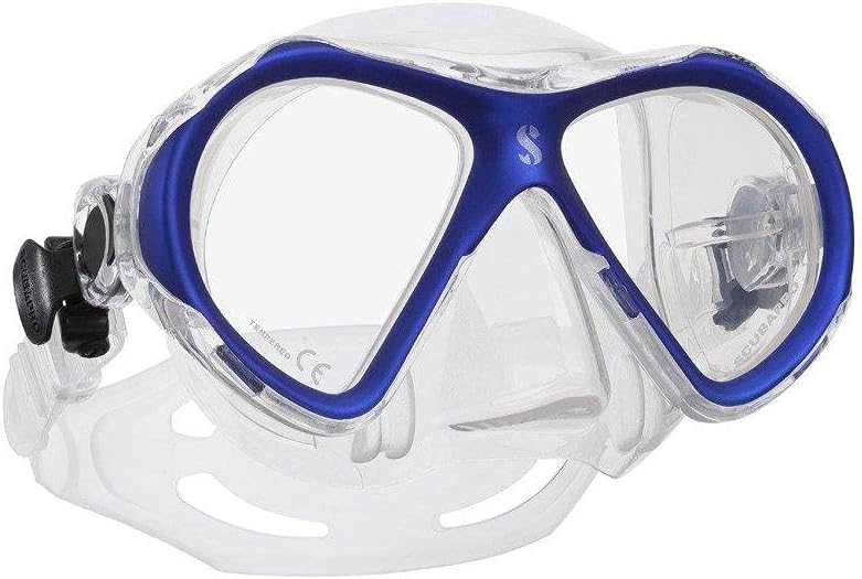 Scubapro SCUBAPRO Spectra Mini Scuba Mask with Ultra Clear Dual Lens and EZ Equalize Nose Pocket for Small Divers ClearBlue - Image 5