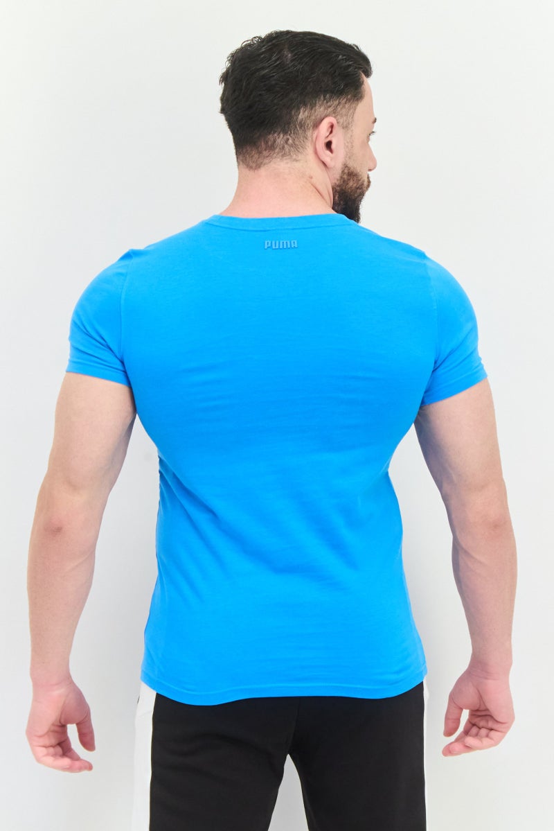 PUMA Men Slim Fit Short Sleeves Outdoor T-Shirt, Blue/Black - Image 3