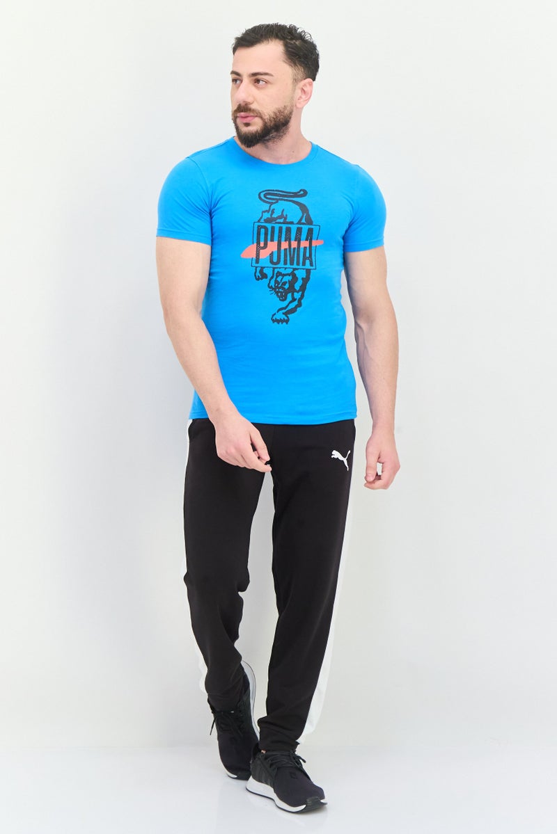 PUMA Men Slim Fit Short Sleeves Outdoor T-Shirt, Blue/Black - Image 4