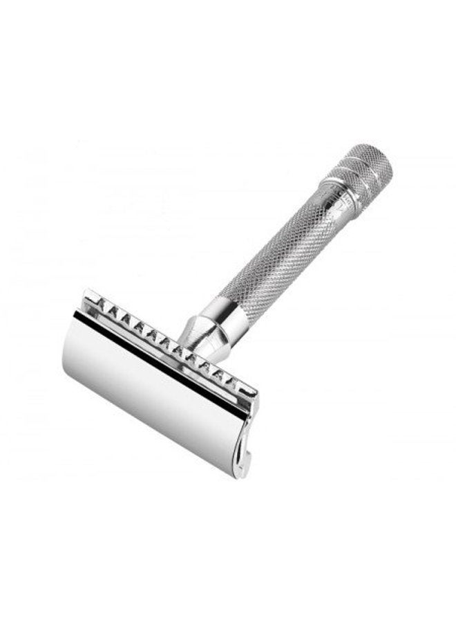 G.B.S Shaving Set 33c DE Safety Razor, Chrome Shaving Brush and Dual Stand for Razor and Shaving Brush, Razor Head Sleeve and 10 Pack of Blades - Image 2