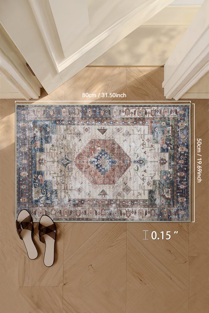 شبيلي سجادة مدخل للمنازل والمكاتب وديكور منزلي داخلي، ممسحة ترحيب من ألياف البوليستر بظهر منخفض مانع للانزلاق وقابلة للغسل، تلتقط الأوساخ والرطوبة ومناسبة للمداخل والممرات والشقق - Image 2