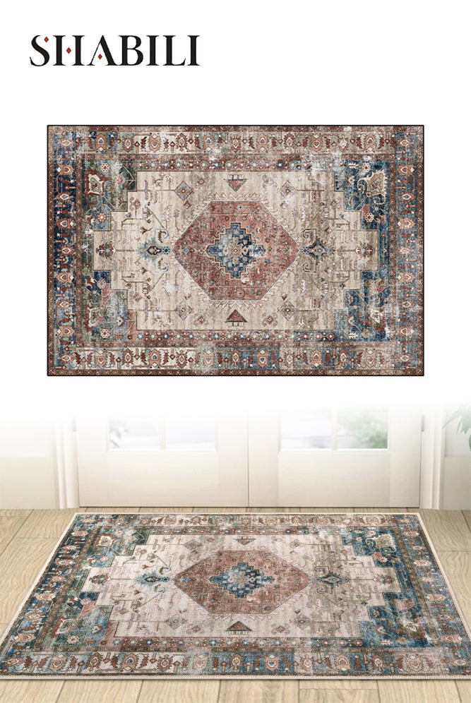 شبيلي سجادة مدخل للمنازل والمكاتب وديكور منزلي داخلي، ممسحة ترحيب من ألياف البوليستر بظهر منخفض مانع للانزلاق وقابلة للغسل، تلتقط الأوساخ والرطوبة ومناسبة للمداخل والممرات والشقق - Image 1