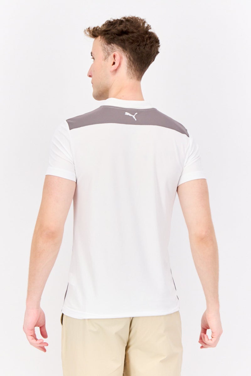 PUMA تي شيرت بولو للرجال بأكمام قصيرة مناسب للرياضة في الهواء الطلق، أبيض - Image 4