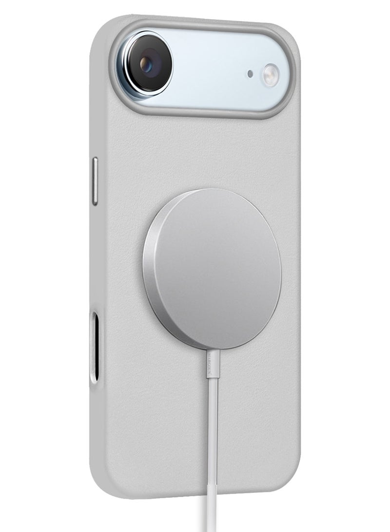 CATANES 2 Pieces Premium Leather Case for iPhone 17 Air – Shockproof - Waterproof - Matte Finish - Anti-Slip - Slim Fit with 3D Screen Protector - Natural Titanium - Image 3