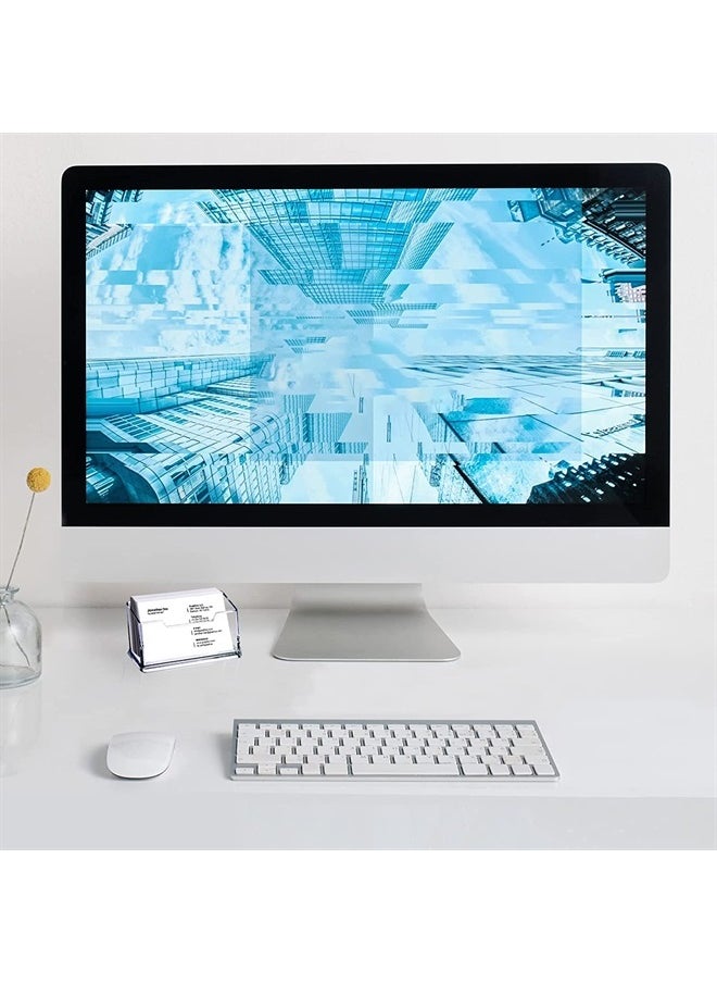 3 Pack Clear Acrylic Business Card Holder, Name Card Organizer for Desk Fits 50 Business Cards