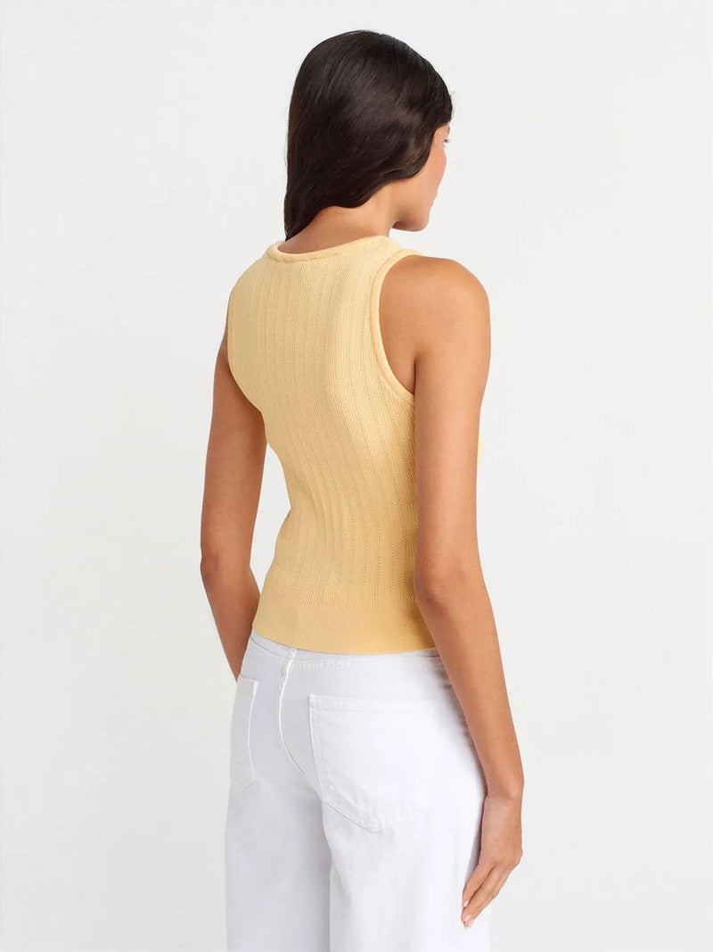 DILVIN Ribbed Sleeveless Slim-fit Blouse - Image 2