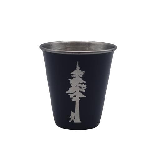 SQUATCH METALWORKS Bigfoot Sasquatch with Redwood Tree Stainless Steel Shot Glass - Image 5
