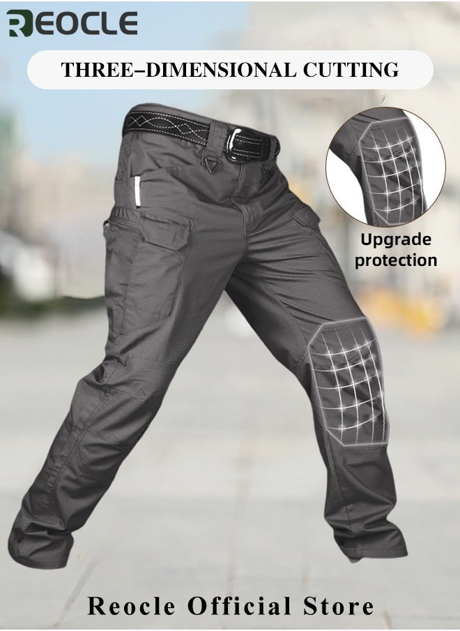 REOCLE - Men's Tactical Pants Lightweight Performance Pants with Multi Cargo Pockets Anti-rip Waterproof Military Combat Cargo Work Hiking Pants - Image 1