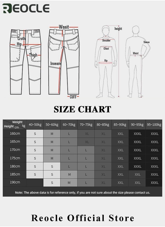 REOCLE - Men's Tactical Pants Lightweight Performance Pants with Multi Cargo Pockets Anti-rip Waterproof Military Combat Cargo Work Hiking Pants - Image 1