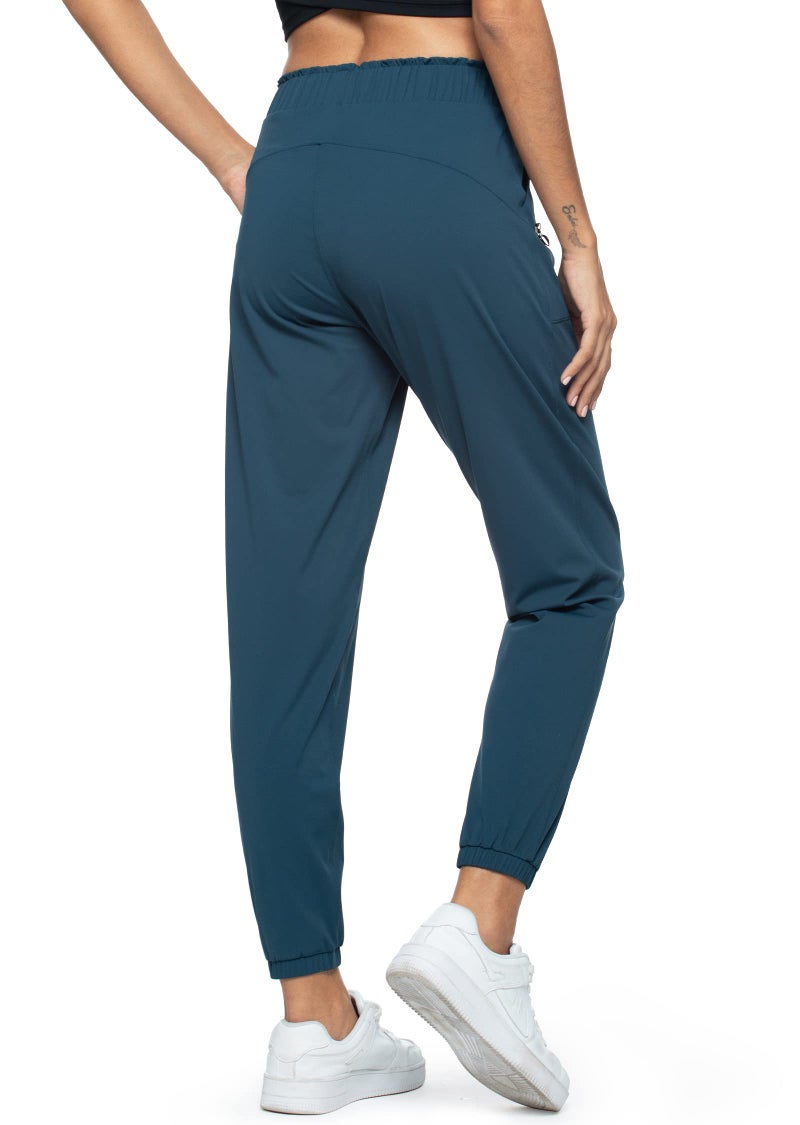 Haowind Joggers for Women with Pockets Elastic Waist Workout Sport Gym Pants Comfy Lounge Yoga Running Pants(Dark Green M) - Image 2