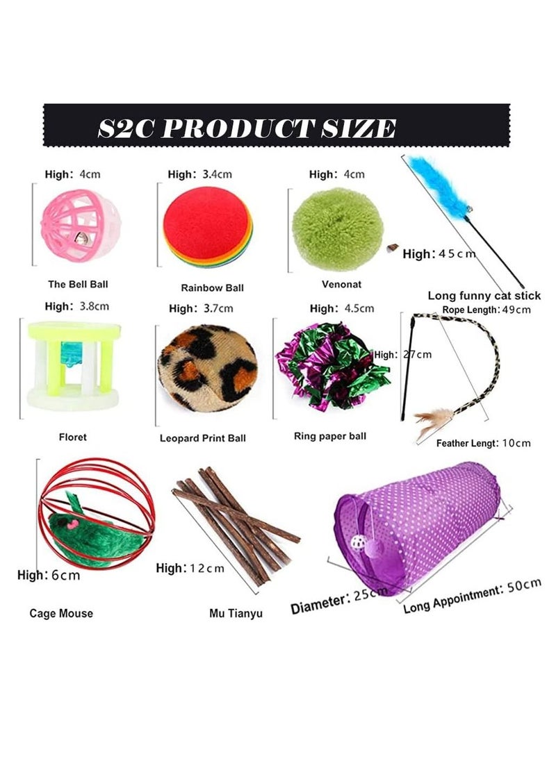 Generic - 28 Pcs Cat Toys Interactive Accessories - Cat Accessories for Indoor Cats, Kitten Toys, Cat Tunnel And Tent, Kitten Toys for Biting, Cat Toys for Kittens, Cat Toy Fish for Cat Lovers… - Image 1