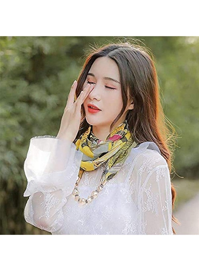 V3E Women's Fashion Beads Pendant Scarf Necklace Stole Dupatta Stoles Muffler Wrap Scarves (Multicolor,S08) - Image 5