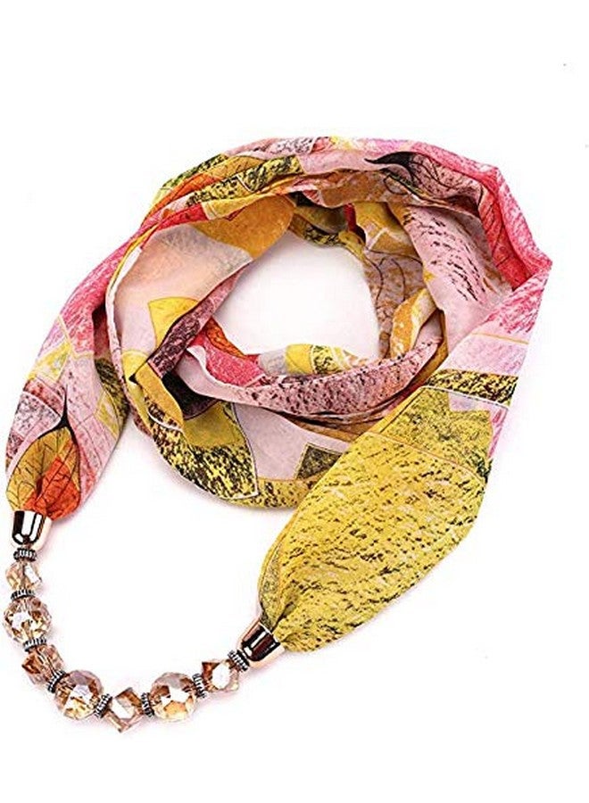V3E Women's Fashion Beads Pendant Scarf Necklace Stole Dupatta Stoles Muffler Wrap Scarves (Multicolor,S08) - Image 4