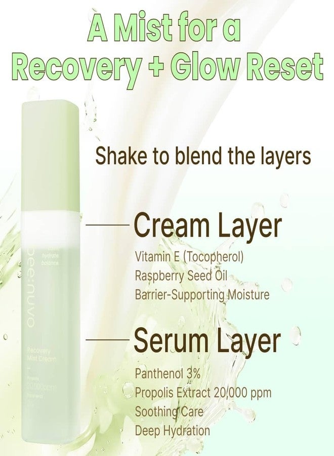 beenuvo Recovery Mist Cream, Propolis 20,000 ppm, Panthenol 3%, Lightweight Hydrating Face Moisturizer, Soothing & Radiant Skin, Korean Skin Care (2.70 fl oz - Image 3