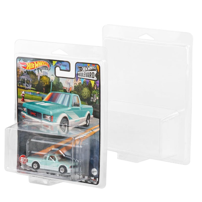 baskiss 32 Pack Clear Clamshell Protector Case Compatible with Hot Wheels Premium 06mm Thick PET Vehicle Blister Pack Cover Cases for Storage and Display 32 - Image 2