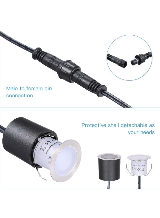 إسكدنيا مجموعة مصابيح LED مضادة للماء بمعيار IP67 تعمل بجهد منخفض ومزودة بإضاءة LED ومكونة من 16 قطعة أبيض - Image 2