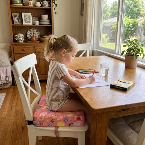 Ballad Toddler Booster Seat for Dining TablePortable Kids Booster Seat Adjustable NonSlip Lightweight Easy to Clean Pink - Image 3