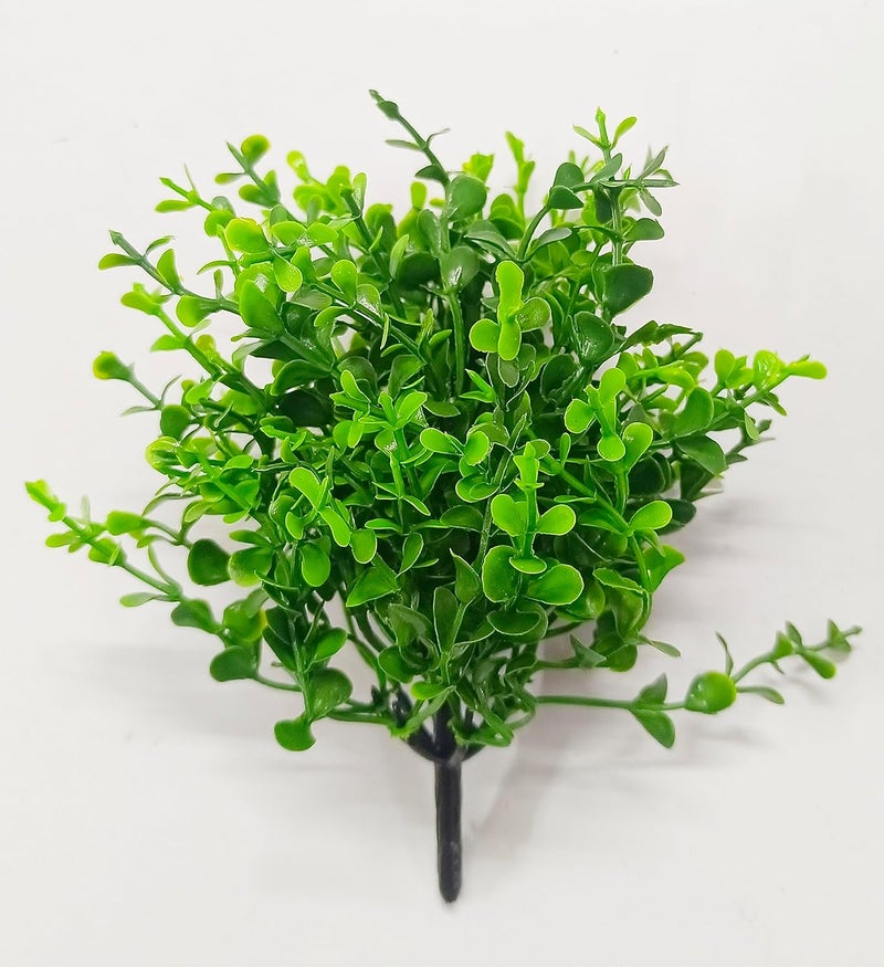Dekorly Artificial Mix Green Grass Fake Outdoors Plant Bushes Decor Faux Greenery Shrubs for Outdoor and Indoor, Artificial Shrubs Stems | Height- 7inches (Multi-5) - Image 3