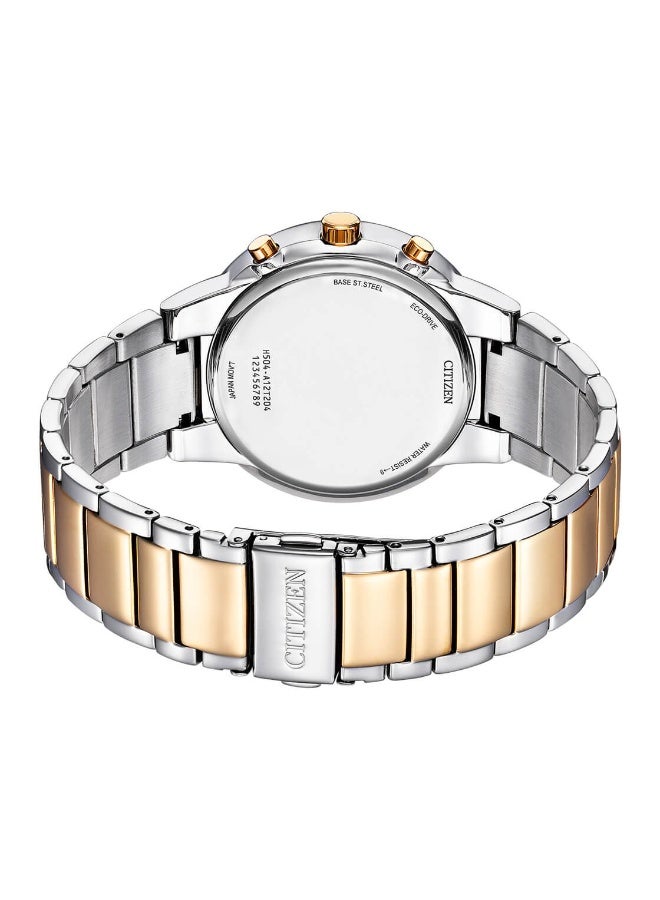 سيتيزن Eco-Drive Axiom Chronograph Men's Watch AT2244-84A, 43 mm White Dial, Two-Tone Rose Gold Stainless Steel Case & Bracelet, 30 m WR - Image 3