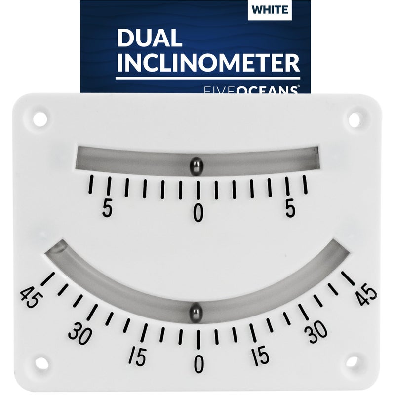 Five Oceans Dual Inclinometer, Angle Gauge, Tilt Gauge, Angle Indicator for Boat, RV, Camper, Trailer, Trucks, Measures +/-45 Degree Range - FO3037 - Image 1
