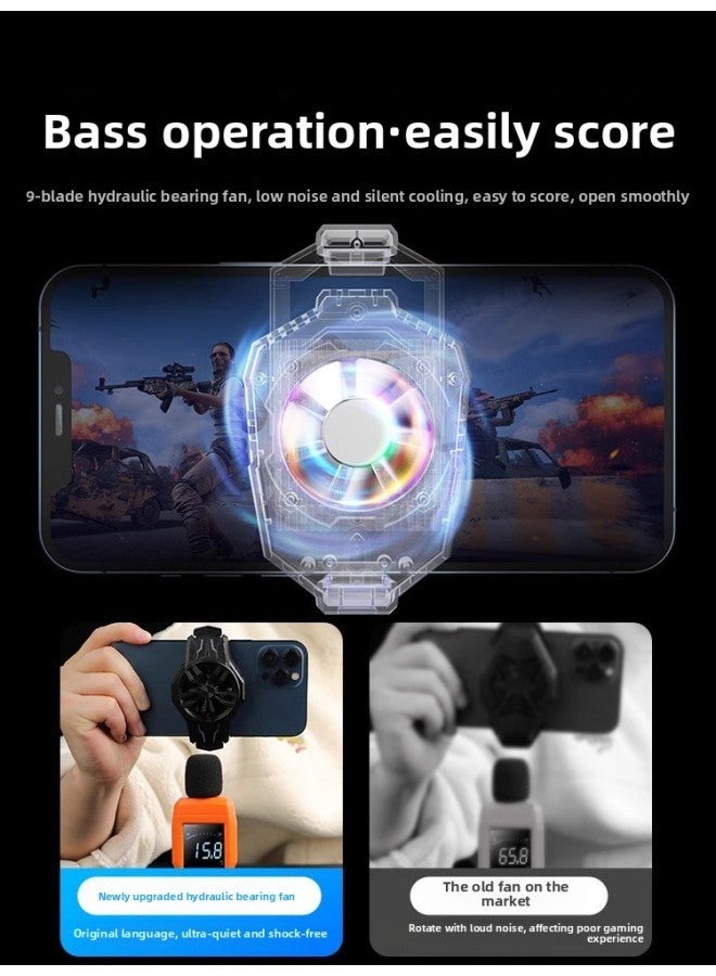 Mobile Phone Radiator Water-cooled Semiconductor Cooling Artifact Suitable For HuaweiFor AppleFor XiaomiBlack Shark Iqoo Live Broadcast Game-Color:[turbine Soaring Wind Heat Dissipation] Quickly Cool Down ❄ Plug-in Model  - Image 5
