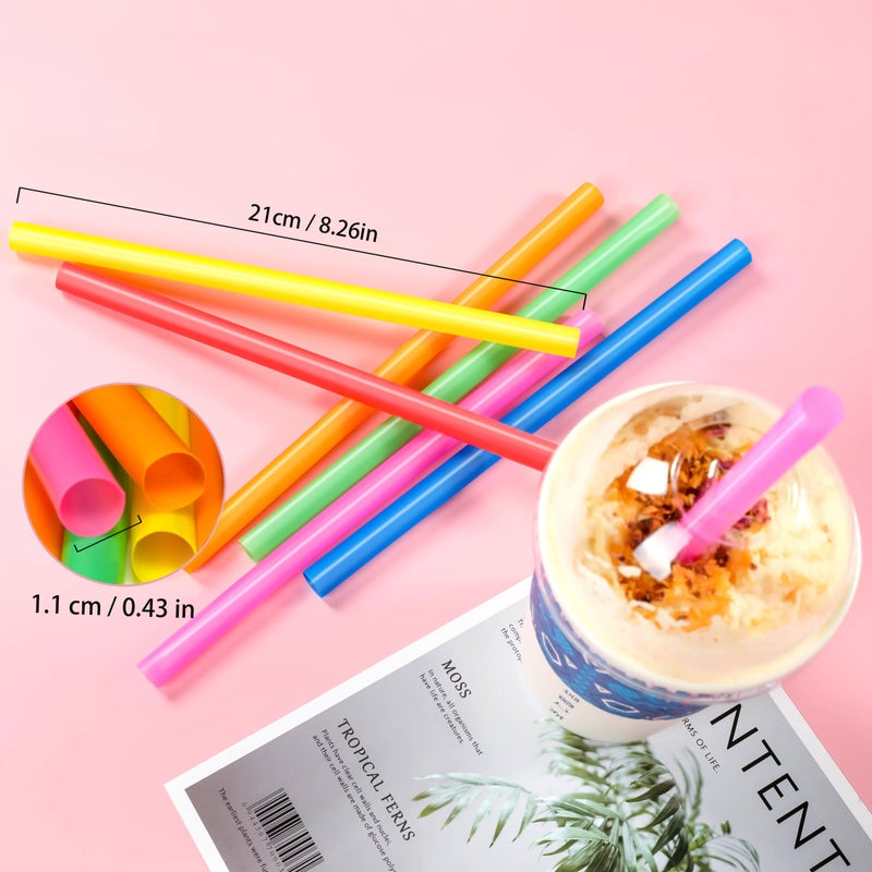 CVNDKN 50 Pcs Jumbo Smoothie Straws Disposable Plastic Colorful Boba Straws. - Image 2