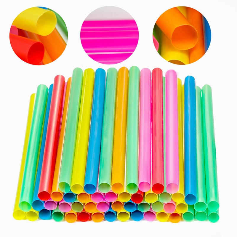 CVNDKN 50 Pcs Jumbo Smoothie Straws Disposable Plastic Colorful Boba Straws. - Image 3