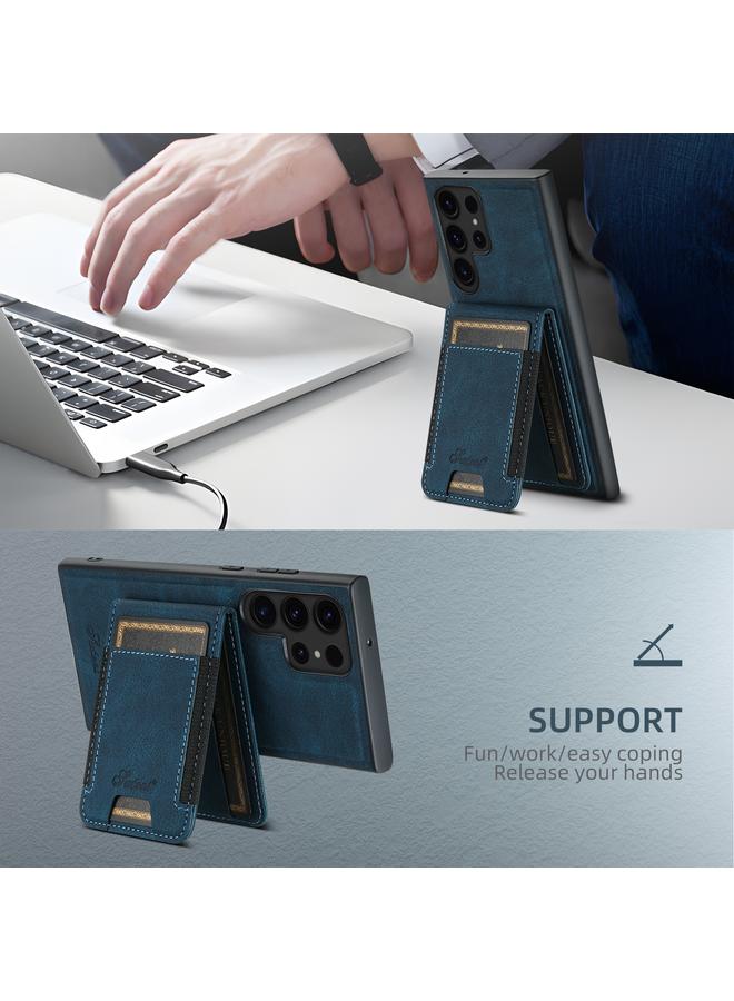 Suteni Case For Samsung Galaxy S24+ 5G H17 Litchi Texture Leather MagSafe Detachable Wallet Phone Case - Image 2